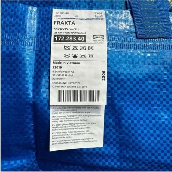 IKEA (Set of 10) NWT Frakta Shopping Bag Large Size Sturdy Grocery Laundry - Picture 10 of 11